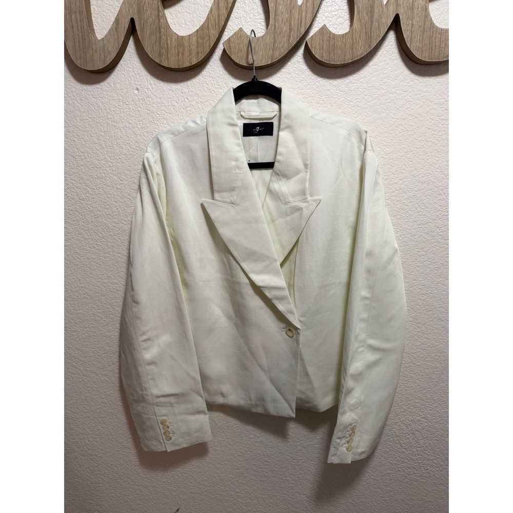 NWT For‎ All Mankind White Crop Blazer Size L $398